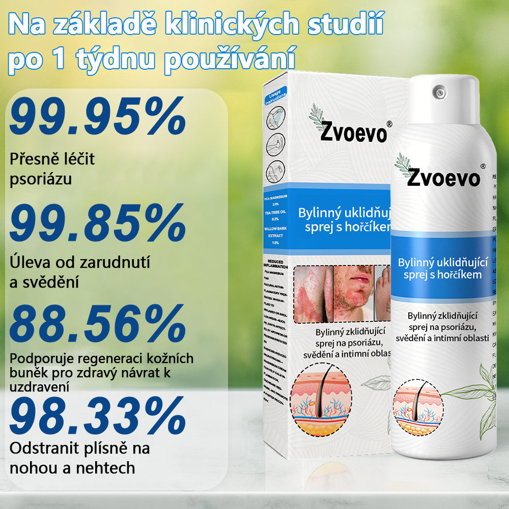 ✅Zvoevo® Magnesium bylinný sprej ⚕️ Certifikace MHRA – úleva při psoriáze, ekzému, intimních bakteriálních infekcích, akné a tmavých skvrnách