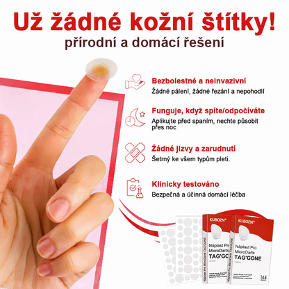 KUBOZN® Náplasti na odstranění kožních výrůstků s nano-mikrojehličkami