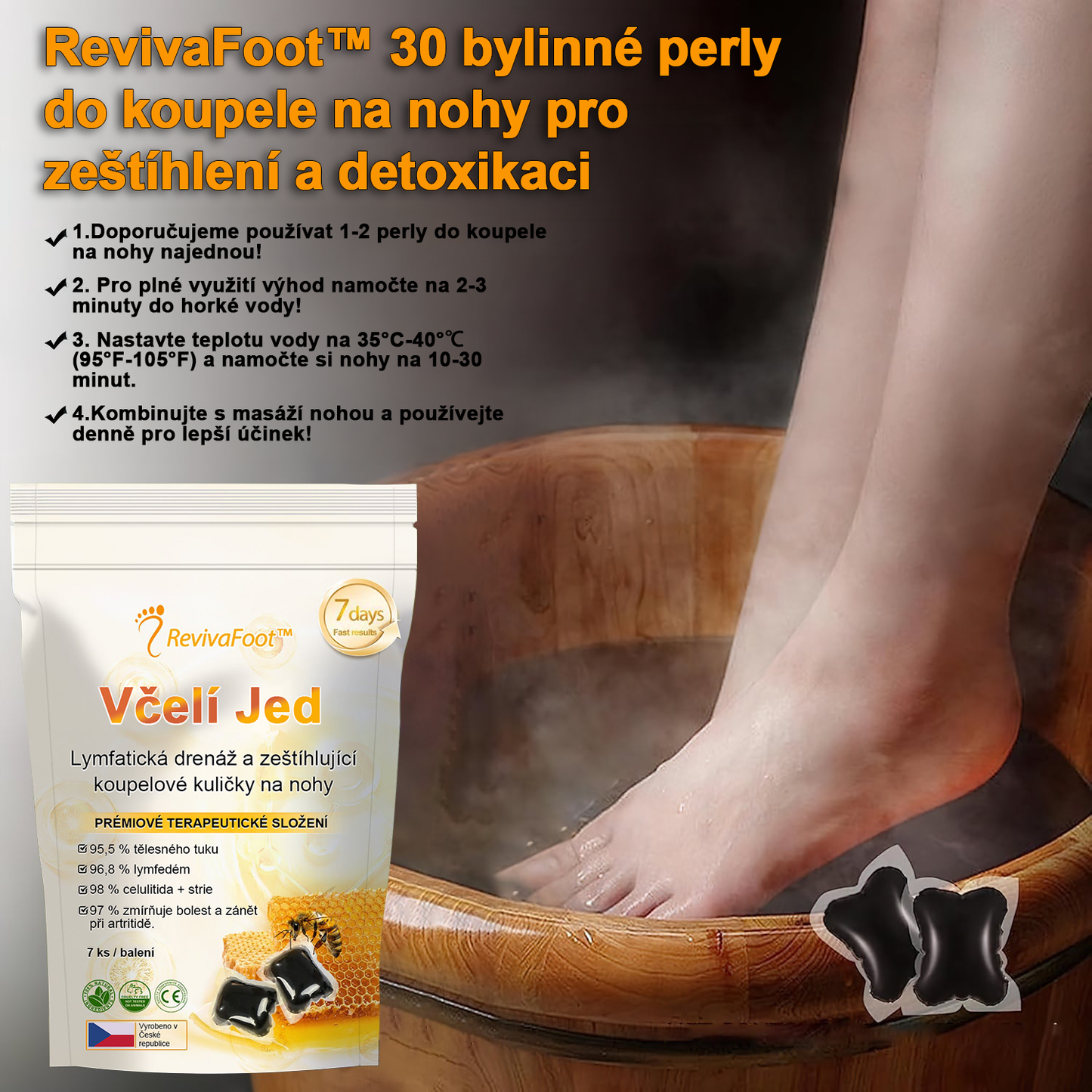 ⏰ RevivaFoot™ Mélthin lymfatické odvodňovací a zeštíhlující šumivé koule do koupele na nohy, snižují otoky až o 70 %【Podpora lymfatického oběhu – řešení problému od samotné příčiny】⏰